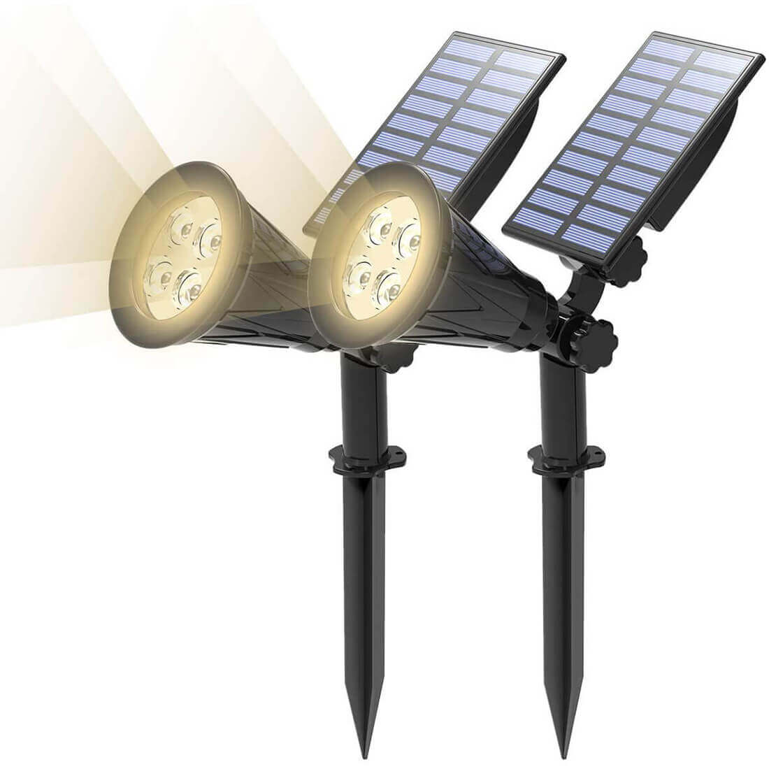 TSUN Warm White 4 LEDs Solar Spot Lights 4000K