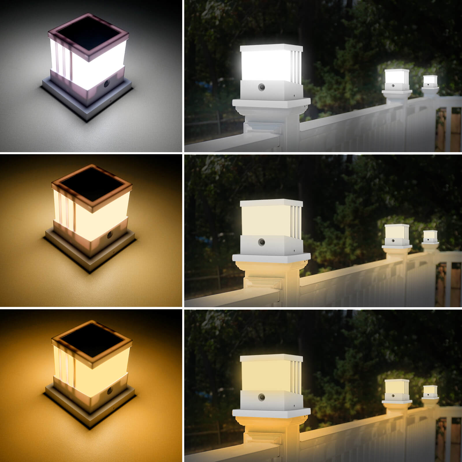 Solar Fence Post Lights Solar Lights for Fost Tsun 8 Pack