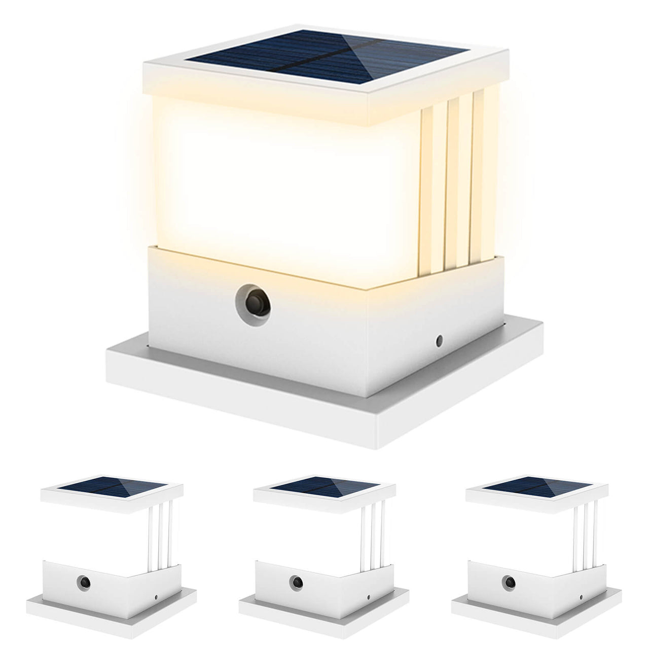 TSUN White Shell Solar Post Cap Lights 4x4 5x5