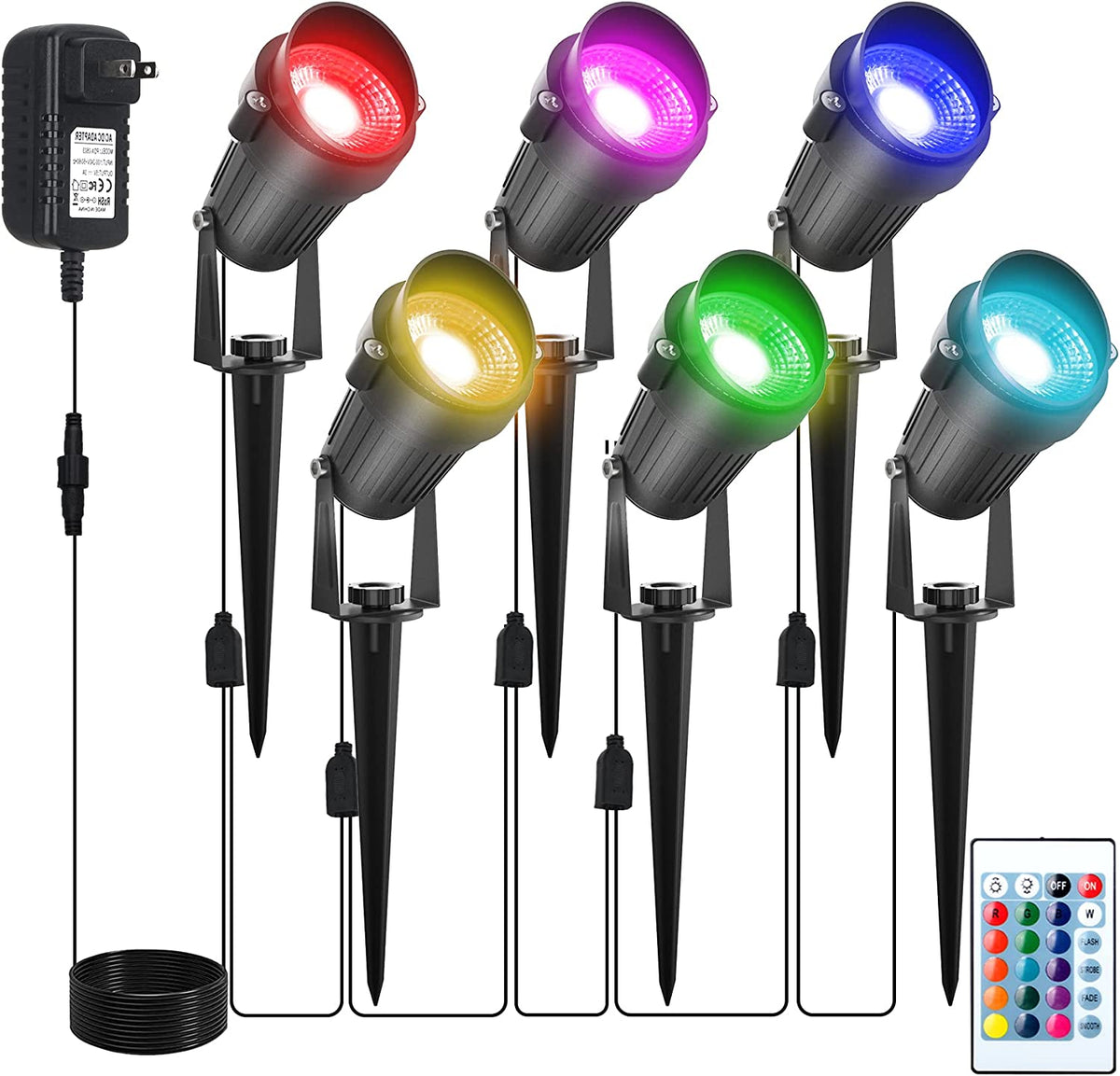 Color Changing Christmas Landscape Spotlight - Garden Lights with ...