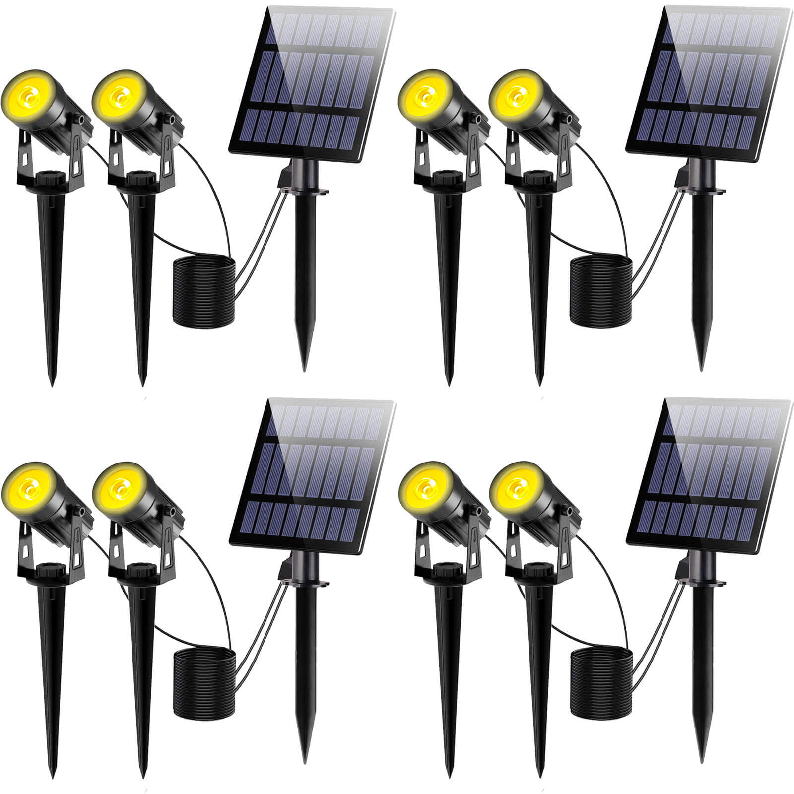 Solar Spot Lights With Separate Solar Panel For trees