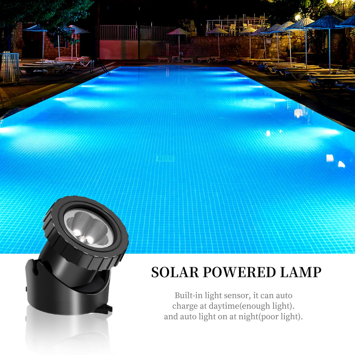 T-SUN Solar Powered 5-LED Underwater RGB Lights – IP65, For Garden Ponds & Fountains (5-Pack)