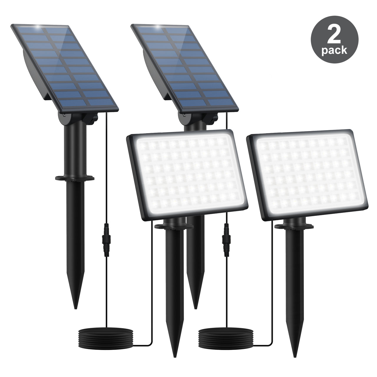TSUN 54 LEDs Solar Security Lights with Separate Solar Panel