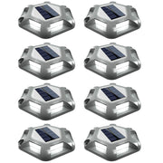 Gray Shell Solar Deck Lights White 8 Pack
