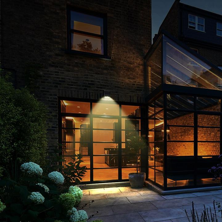 Warm white solar wall lights for backyard