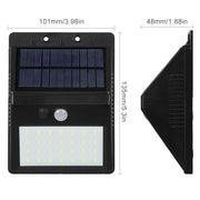 28 LEDs solar wall light size