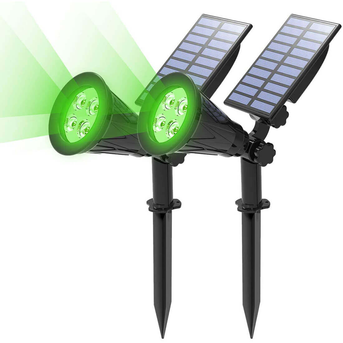 TSUN Green 4 LEDs Solar Spot Lights